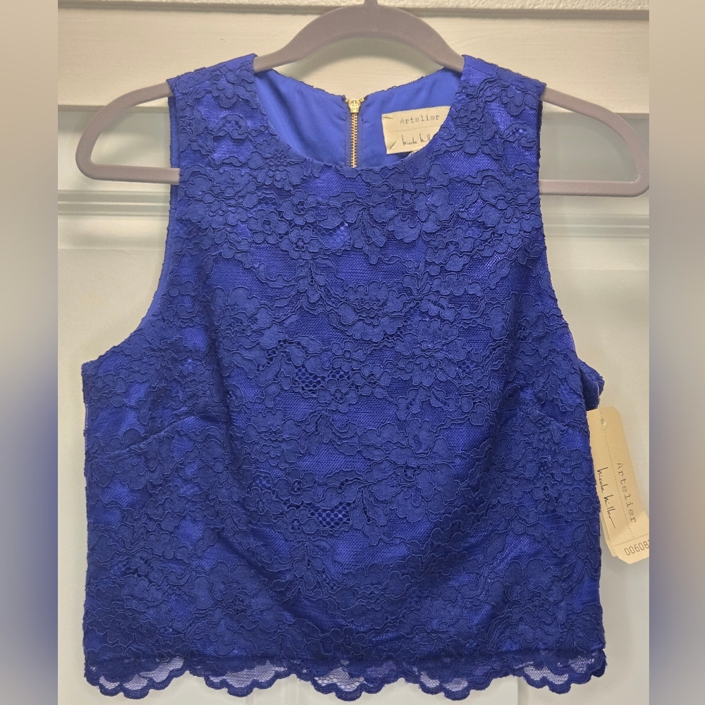 NWT Artelier Nicole Miller Lace Crop Size S